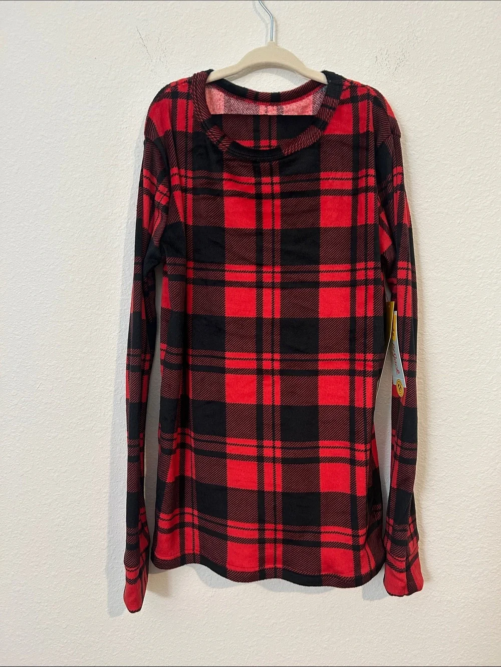 Cat & Jack Red and Black Plaid Long-Sleeve Top